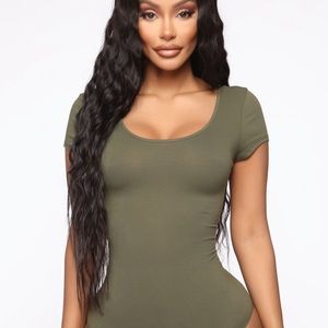 Olive green fashion nova bodysuit